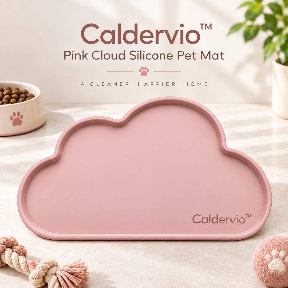 Caldervio™ Pink Cloud Silicone Pet Mat brand hero image