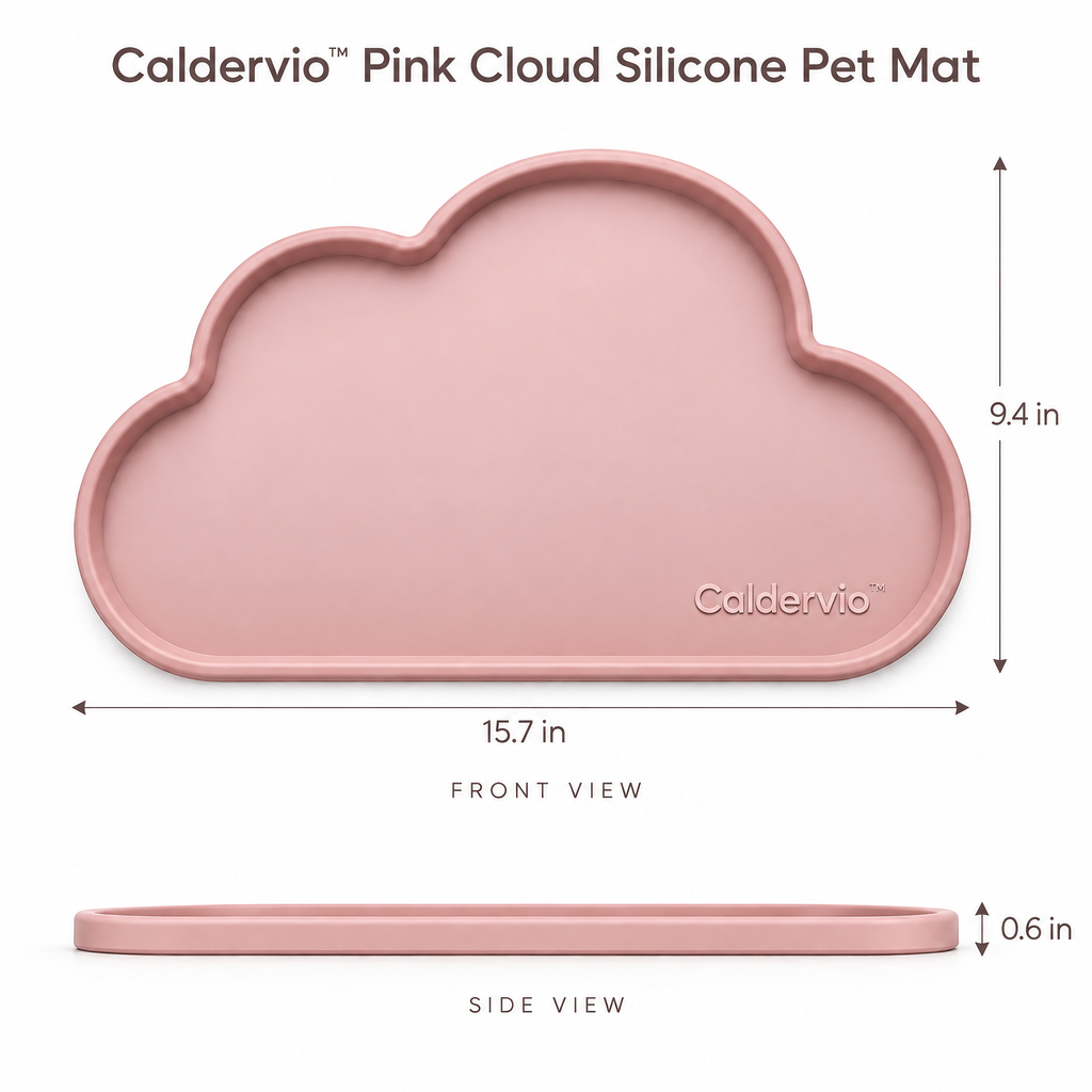 Caldervio™ Pink Cloud Silicone Pet Mat product dimensions