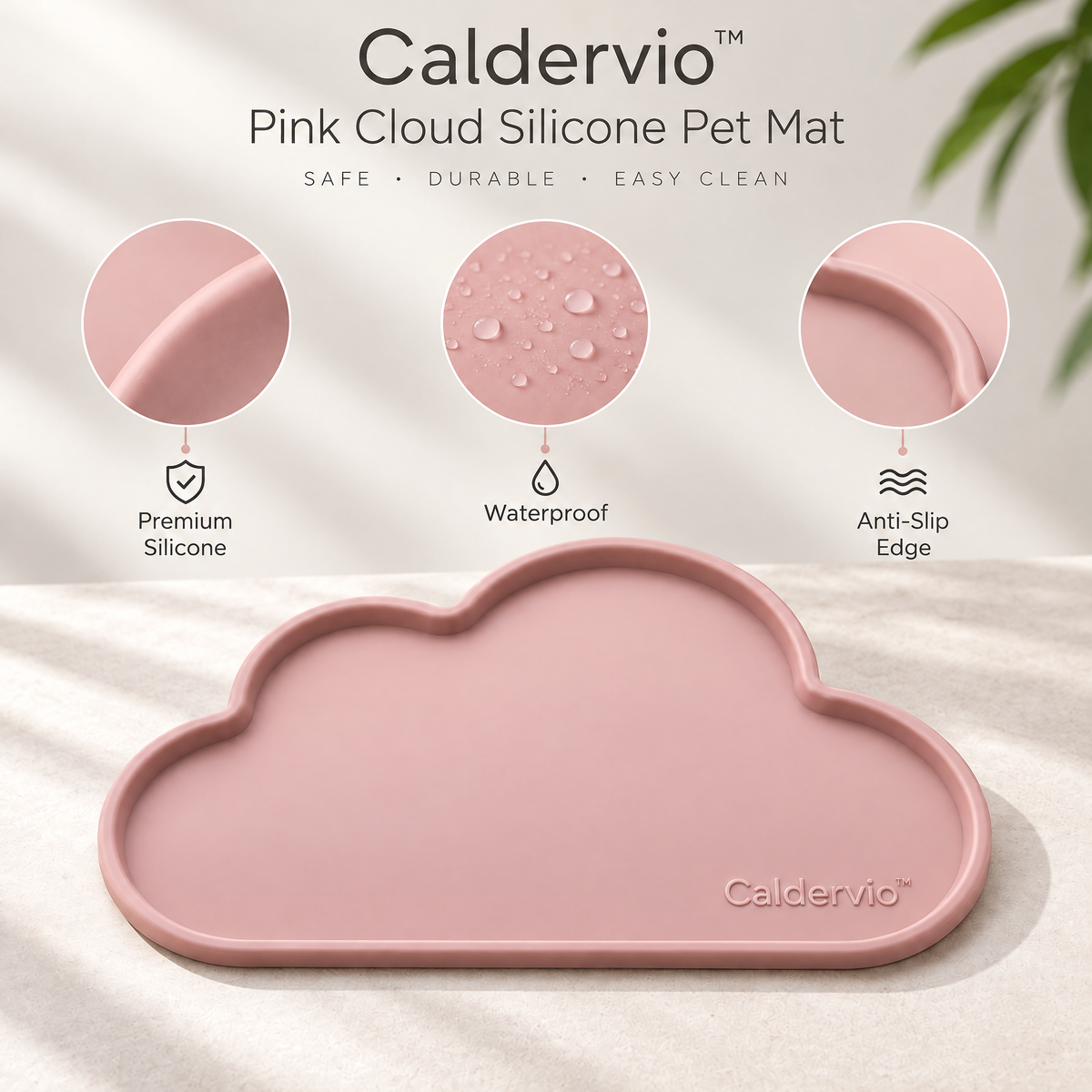 Caldervio™ Pink Cloud Silicone Pet Mat materials and structure