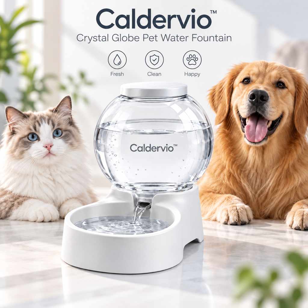 Caldervio™ Crystal Globe Pet Water Fountain brand hero image