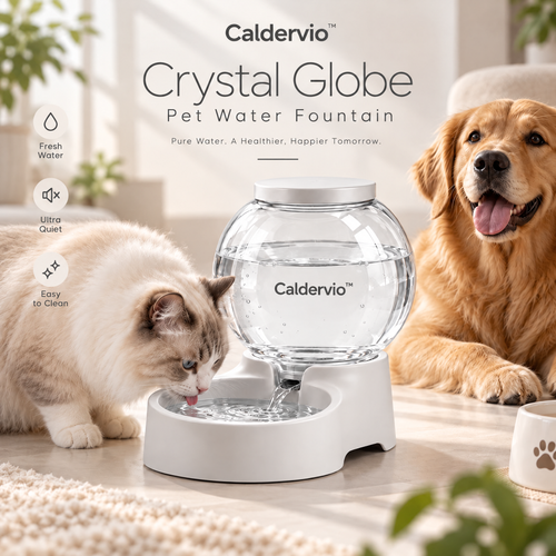 Caldervio™ Crystal Globe Pet Water Fountain lifestyle image