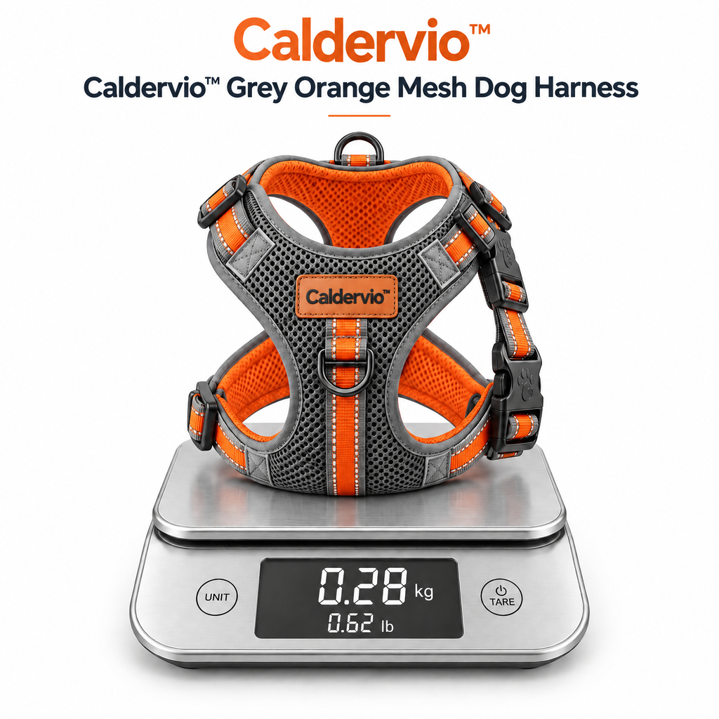 Caldervio™ Grey Orange Mesh Dog Harness product weight