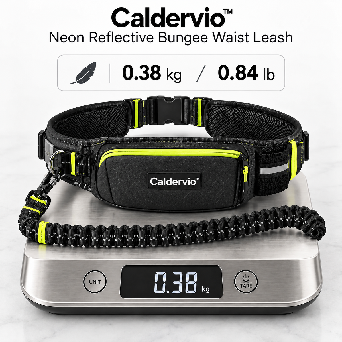 Caldervio™ Neon Reflective Bungee Waist Leash product weight