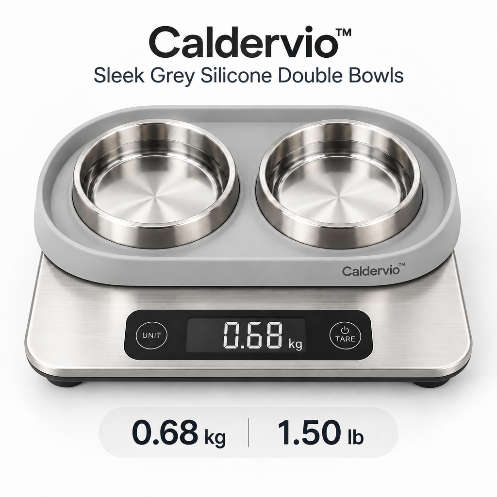 Caldervio™ Sleek Grey Silicone Double Bowls product weight