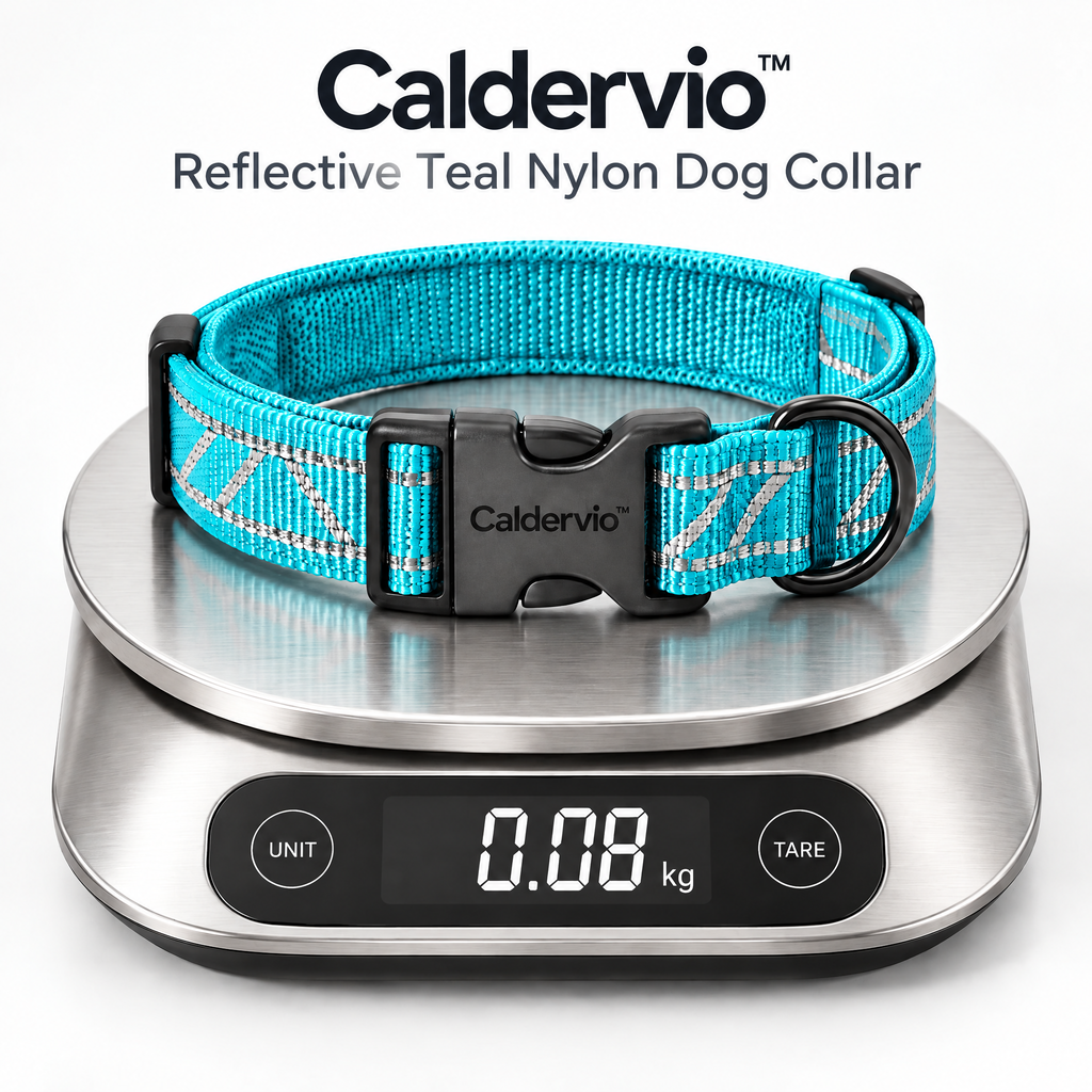 Caldervio™ Reflective Teal Nylon Dog Collar product weight
