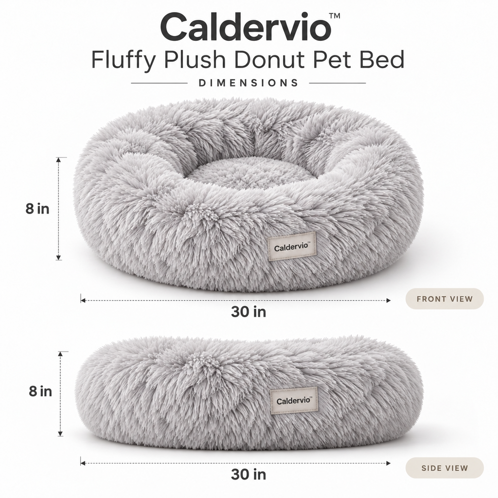 Caldervio™ Fluffy Plush Donut Pet Bed product dimensions