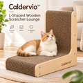 Caldervio™ L-Shaped Wooden Scratcher Lounge lifestyle image