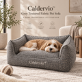 Caldervio™ Grey Textured Fabric Pet Sofa lifestyle image