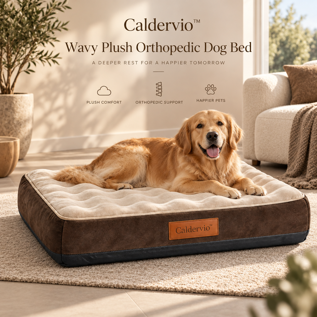 Caldervio™ Wavy Plush Orthopedic Dog Bed brand hero image