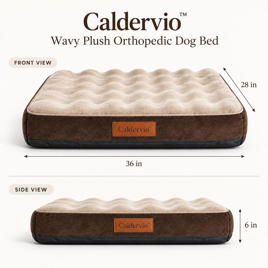 Caldervio™ Wavy Plush Orthopedic Dog Bed product dimensions