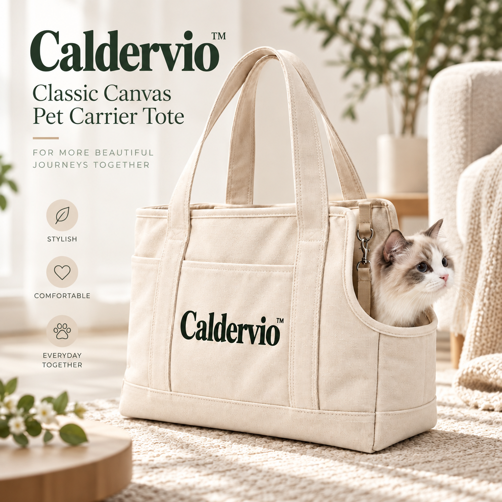 Caldervio™ Classic Canvas Pet Carrier Tote brand hero image